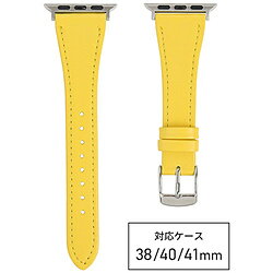 バンビ Apple Watch(アップルウォッチ)対応バンド 本革 マイパレットカラーシリーズ ビビッドカラー 【対応ケースサイズ:42/41/40/38mm】 イエロー RWC040YU RWC040YU 【852】