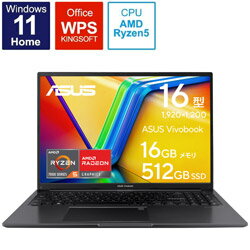 ASUS() Ρȥѥ Vivobook 16 ǥ֥å M1605YA-MBR5165BKSW 16.0 /Windows11 Home /AMD Ryzen 5 /ꡧ16GB /SSD512GB /WPS Office /ܸǥܡ /2023ǯ5ǥ M1605YAMBR5165BKSW