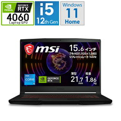 MSI(エムエスアイ) ゲーミングノートパソコン MSIアルティメットノート THIN-GF63-12VF-4060JP[RTX4060] THINGF6312VF4060JP