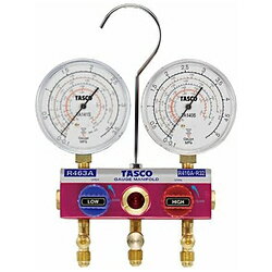 イチネンTASCO R463A-J・R410A・R32用 ボールバルブ式ハイブリッドゲージマニホールド ゲージ径φ80 1個 TA122S-1 TA122S1