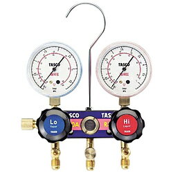 イチネンTASCO R410A・R32用 サイトグラス付ゲージ マニホールド ゲージ径φ68 1個 TA122F TA122F