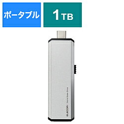 ELECOM(エレコム) ESD-EWA1000GSV 外付けSSD USB-C＋USB-A接続 PS5/PS4、録画対応(Android/iPadOS/Mac/Windows11対応) シルバー ［1TB /ポータブル型］ ESDEWA1000GSV 【sof001】 [振込不可] [代引不可]