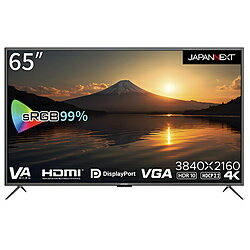 JAPANNEXT PCモニター JN-V6500UHDR-N ［65型 /4K(3840×2160） /ワイド］ JN-V6500UHDR-N 【お届け日時指定不可】