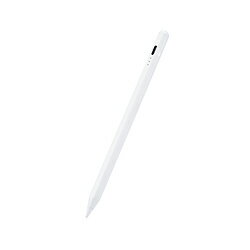 ELECOM(エレコム) 〔タッチペン：iPad用/USB-A充電式〕樹脂製ペン先 パームリジェクション対応 ホワイト P-TPACSTAP03WH PTPACSTAP03WH
