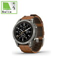 GARMIN(K[~) 010-02777-82 fenix 7 ProitFjbNX 7 vjSapphire Dual Power Ti Carbon Gray / Chestnut Leather BandySuicaΉz fenix 0100277782