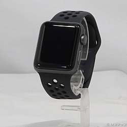 【中古】Apple(アップル) Apple Watch Series 3 Nike GPS 38mm スペースグレイアルミニウムケース アンスラサイト／ブラックNikeスポーツバンド【291-ud】