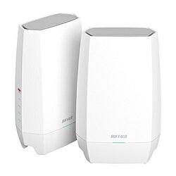 BUFFALO(バッファロー） Wi-Fiルーター 2401 2401 573Mbps AirStation(2台セット ネット脅威ブロッカー2対応) ホワイト WNR-5400XE6P/2S ［Wi-Fi 6E(ax) /IPv6対応］ WNR5400XE6P2S