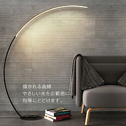 星岡商事 7Life アーチフロアライト 黒 D120*H170CM 調光調色 リモコン有 DH-L1008...