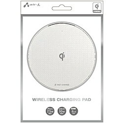 エアージェイ Qiワイヤレス充電パッド WH　10W/7.5W対応 ホワイト AWJPD9WH ［10W］ AWJPD9