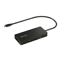 BUFFALO(バッファロー） ［USB-C オス→メス カードスロットx2 / HDMI / LAN / USB-A / USB-Cx2］USB PD対応 85W ドッキングステーション ブラック LUD-U3-CGCBK ［USB Power Delivery対応］ LUDU3CGCBK