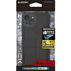 ELECOM(GR) iPhone 15i6.1C`j nCubhP[X ZEROSHOCK Solid Ɍی ubN PM-A23AZEROSBK PMA23AZEROSBK