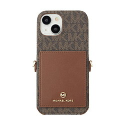 }CPR[X Wrap Case Pocket with Strap iPhone 15 MICHAEL KORS Brown MKWSBRWPWIP2361 MKWSBRWPWIP2361