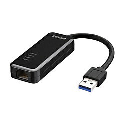 BUFFALO(バッファロー） LAN変換アダプタ [USB-A オス→メス LAN] 1Gbps対応(Mac/Windows11対応) ブラック LUA5-U3-AGTE-BK LUA5U3AGTEBK