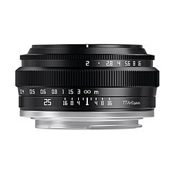 銘鏡光学 銘匠光学 TTArtisan 25mm f/2 C　25mm f/2C E(B)　ソニーEマウント・APS-C TTArtisan ブラック 25mmf/2CE(B) ［ソニーE /単焦点レンズ］ 25MMF/2CE(B)