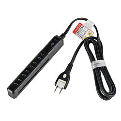 ELPA 電源タップ 耐雷スリム回転タップ 4個口 WBS-SL402SB(BK) ［2.0m /4個口 /スイッチ無］ WBSSL402SBBK