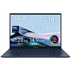 ASUS(エイスース) ノートパソコン Zenbook 14 OLED ポンダーブルー UX3405MA-TU7161WSBL ［14.0型 /Windows11 Home /intel Core Ultra 7 /メモリ：16GB /SSD：1TB /Office HomeandBusiness /日本語版キーボード /2024年6月モデル］ UX3405MATU7161WSBL