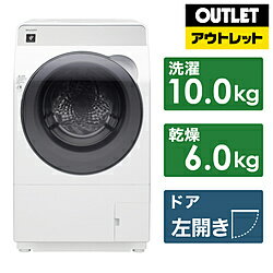 SHARP(シャープ) ドラム式洗濯機 クリスタルホワイト ES-K10B-WL [洗濯10.0kg /乾...
