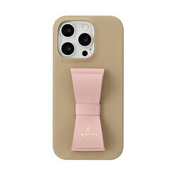 ランバン LANVIN en Bleu - Slim Wrap Case Stand ＆ Ring Ribbon for iPhone2024 6.3inch ［ Beige×Pink ］ Beige×Pink LBBPKR2IP2463P LBBPKR2IP2463P