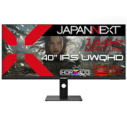 JAPANNEXT JN-IPS401UWQHD144-C90W USB-C接続 PCモニター ［40型 /UWQHD(3440×1440） /ワイド /144Hz］ JNIPS401UWQHD144C9 【864】