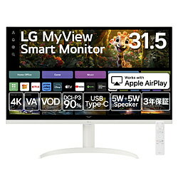LG(エルジー) USB-C対応 PCモニター MyView Smart Monitor 32SR75U-W ［31.5型 /4K(3840×2160） /ワイド］ 32SR75U-W