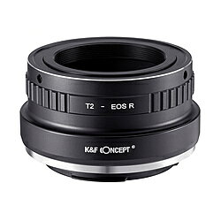 キヤノンEOS Rシリーズに装着できるK&F ConceptのマウントアダプターK&F Conceptのマウントアダプターを使用することで、キヤノンEOS Rシリーズに他社の様々なレンズが装着可能になります。アダプターは質感と耐久性に優れた金属製で、マウント部は高い精度で仕上げています。■特徴●アダプター内面の艶消し塗装により、光の乱反射・内面反射を抑制●レンズ側に耐久性の高い真鍮製マウントパーツを採用■仕様・対応カメラ：キヤノンRFマウント・対応レンズ：Tマウント※アジャスト機能：被写界深度目盛りが上になるようレンズの固定位置を調整可能。キヤノンEOS Rシリーズに装着できるK&F Conceptのマウントアダプター