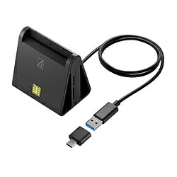AREA 接触型ICカードリーダー USB-C＋USB-A接続 スタンド型マルチ (Mac/Windows11対応) ブラック SD-MY..