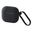 ELECOM(エレコム) AirPods 4 ケース 用 シリコン カバー ( ワイヤレス / MagSafe 充電対応 ) 衝撃吸収 落下防止 カラビナ付 ブ...