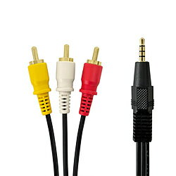 4極 ミニプラグ (オス）―3ピン (オス) 4極ミニプラグ―RCAケーブル　ステレオピンケーブル変換※アースの位置を必ずご確認ください。※アースの位置が該当しない場合はご使用いただけません。※相性保証はございません。・4極ミニプラグ－RCAピンプラグ×3・片側4極ミニプラグになっています。※2極端子・3極端子の機器にはご利用になれません。・金メッキ・ケーブル長：1m※必ずご確認下さい：4極プラグは配線パターンが統一されていません。お使いの機器の配線パーターンをご確認下さい。長さ1.0mAVケーブル RCA3ピン-1(4極)ミニプラグ