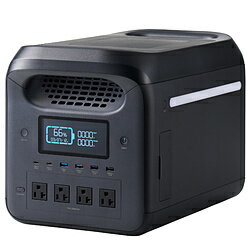 ELECOM(エレコム) ポータブル電源 大容量 1229Wh リン酸鉄 ポータブルバッテリー 【 AC×4 (定格1500W/..