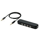 ELECOM(エレコム) イヤホンジャック マルチイヤホンスプリッター 3分配 φ3.5mm 4極 ミニジャック×4 EHP-35AD03BK EHP35AD0...