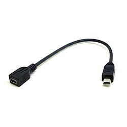 変換名人JAPAN mini USB延長ケーブル [mini USB オス→メス mini USB /0.2m] ブラック CA7565 CA7565 【864】