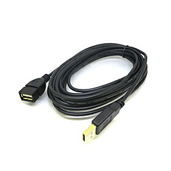 変換名人JAPAN USB-A延長ケーブル [USB-A オス→メス USB-A /5m] 極細 ブラック CA0177 CA0177