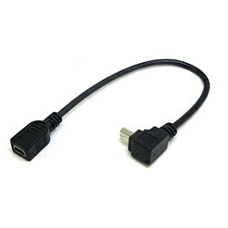 変換名人JAPAN mini USB延長ケーブル [mini USB オス→メス mini USB /0.2m /上L型] ブラック CA2300 CA2300 【864】