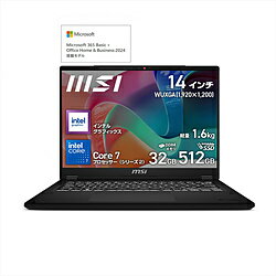 MSI(エムエスアイ) ノートパソコン Modern 14 H D2RM クラシックブラック Modern-14-H-D2RMG-5429JP MODERN14HD2RMG5429JP