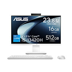 ASUS(エイスース) V440VAK-WPC125W デスクトップパソコン V400 AiO (V440VAK) ホワイト ［23.8型 /Windows11 Home /intel Core i5 /メモリ：16GB /SSD：512GB /2025年6月モデル］ V440VAKWPC125W