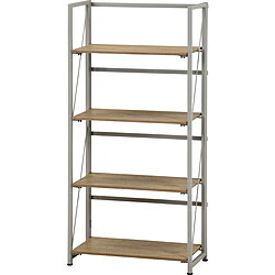 パタッと折りたためる！4段オープンシェルフ■シンプルで使いやすいデザイン他の家具とも合わせやすいカラーリング。フラットな設計のため、置く部屋を選ばすどこでも使えます。■しっかり収納できるスペース棚板収納部分は奥行28×高さ31cmで、インナーボックスや大きなインテリアも飾れます。■ちょうどいいサイズ感場所を取らない幅61cm。テレビ台やデスク横などに合わせて使いやすい♪■折りたたんでコンパクトパタパタッと簡単に折りたたむことができるため、使わない時はコンパクトにしまえます。■温かな木目デザイン全体をスッキリ見せるスチールと組み合わせることで、リアルな木目模様がプリントされた棚板がよく引き立ちます。■がたつき防止のアジャスター付き脚部には高さを微調整できるアジャスター付き。床の凹凸や組み立て時に生じたがたつきを解消できます。仕様1［組立式］パタッと折りたためる！4段オープンシェルフ