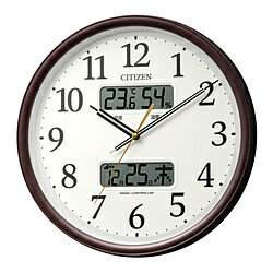 シチズン 掛け時計 電波時計 温湿度計付き 茶メタリック色 8FYA06-006 ［電波自動受信機能有］ 8FYA06006 【864】