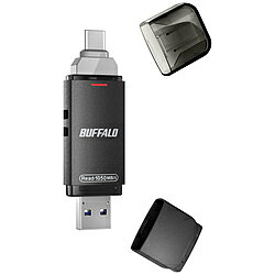 BUFFALO(バッファロー） SSD-SDH1.0U3BA/C 外付けSSD USB-C＋USB-A接続 PC・TV両対応、PS5対応(Chrome/Android/iPadOS/iOS/Mac/Windows11対応) ブラック ［1TB /ポータブル型］ SSDSDH10U3BAC [振込不可] [代引不可]
