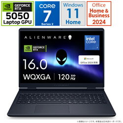 DELL(デル) ゲーミングノートパソコン Alienware 16 Aurora(RTX 5050) インターステラー インディゴ NA66-FNHBC [16.0型 /Windows11 Home /intel Core 7 /メモリ：16GB /SSD：1TB /Office Home and Business /2025年9月モデル] NA66FNHBC