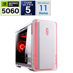 mouse(マウスコンピュータ) DGI5G60BC21U2NH3W ゲーミングデスクトップパソコン G TUNE(RTX 5060) ホワイト ［モニター無し /Windows11 Home /intel Core Ultra 5 /メモリ：32GB /SSD：1TB /無し］ DGI5G60BC21U2NH3W