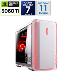 mouse(マウスコンピュータ) DGI7G6TBC21U2NH3W ゲーミングデスクトップパソコン G TUNE(RTX 5060 Ti) ホワイト ［モニター無し /Windows11 Home /intel Core Ultra 7 /メモリ：32GB /SSD：1TB /無し］ DGI7G6TBC21U2NH3W 【852】