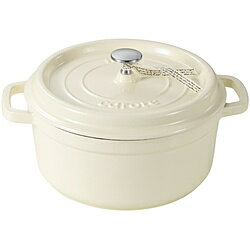 ベストコ CAROTE(カローテ) ココット鍋 24cm IH ガス火対応 鋳鉄 ホーロー 無水鍋 ホワイト NM-5235 ［IH対応］ NM-5235