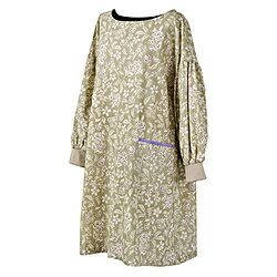 レップ カッポウギ(割烹着) フローラル 大人フェミニン すっきりと着られる大人シックなデザイン 草花のモチーフ ベージュ REP573730 REP573730