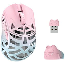 KIBU ゲーミングマウス -Beast Miao- Blue＆Pink WL-BMIAO-BP-O ［光学式 /有線／無線(ワイヤレス) /5ボタン /USB］ WL-BMIAO-BP-O