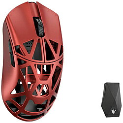 KIBU ゲーミングマウス Beast X Max(OMRONモデル)-Solid Sides サイド穴なし- Red WL-BXMAX-RED-O-NH ［光学式 /有線／無線(ワイヤレス) /5ボタン /USB］ WL-BXMAX-RED-O-NH