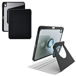 360度回転でき、縦向き、横向きのお好きな角度で使用できるフラップケースです。ケースとフラップ部分を分離して使うことができます。■360度回転でき、縦向き、横向きのお好きな角度で使用できる、マグネット着脱フラップケースです。■フラップ部をマグネットで簡単に分離できるため、軽量化され、ゲームや手元での操作が快適に行えます。■背面を折り曲げることでスタンドとして使用でき、動画視聴などを快適に楽しめます。■側面に弾力性のあるTPU(熱可塑性ポリウレタン)素材を、背面に指紋の付きにくい高硬度のポリカーボネート素材を使用し、端末を傷から保護します。■背面は透明感と艶が美しいクリアタイプで端末のデザインを引き立てます。■マグネット固定部で360度回転ができ、端末を縦置きでWeb閲覧に、横置きで動画視聴に最適です。■持ち歩き時に画面を保護するフラップ付きです。フラップを閉じるとスリープモードになり、開けるとスリープから復帰します。■フラップはマグネットで簡単に留めることができます。■前面のタッチペンホルダーにApple Pencilを差し込んで持ち運び可能です。■ケース内側は端末を傷つけにくい起毛素材を採用しています。■ケースを装着したままで画面の確認、充電、各種ボタン操作、写真撮影が可能です。対応機種［対応機種］iPad(A16)、iPad (第10世代 2022年モデル)［対応モデル番号］A3356、A3355、A3354、A3162、A2777、A2757、A2696サイズ(H×W×D)mm幅約195mm×厚み約17.5mm×高さ約254mm質量(g)約337g素材表面：合成皮革、裏地：ポリエステル、本体装着部：ポリカーボネート・TPU(熱可塑性ポリウレタン)・磁石キーボードキーボードなし付属品セット内容：ケース×1360度回転でき、縦向き、横向きのお好きな角度で使用できるフラップケースです。ケースとフラップ部分を分離して使うことができます。