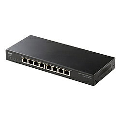 SANWA SUPPLY(サンワサプライ) スイッチングハブ [8ポート /1Giga対応 /PoE給電 /ACアダプタ] メタル筐体 /マグネット ブラック LAN-GIGAPOE85 LANGIGAPOE85