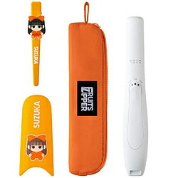 はっぴーなわたし、360度カワイイ。フルーツジッパーコラボ限定セット。■スペックプロ級！どこでも360度カワイイヘアコンパクトなのに、スペックはプロクオリティ。前髪や顔まわりはもちろん、後ろ髪にも使えるから、いつでも理想のヘアスタイルに。■いつでも使える！コードレス仕様持ち運びに便利なコードレスタイプ！ポーチに入るサイズだから、どこでも使えてライブや遠征用にもぴったり。■ちゅるん感UP！クレイツイオン?加工アイロンプレートに独自のクレイツイオン?を加工。髪滑りが良く、潤い感を閉じ込めながら、ちゅるんとなめらかでツヤのある美しい質感に整えます。■旅行先でもスタイルキープ！海外使用OKUSBでの充電が可能で、充電用USBケーブル（Type-C）付属。AC100-240V対応のUSB-ACアダプター使用で、海外でもカワイイヘアをキープ！※USB-ACアダプターは付属していません。本体サイズ（高さ×幅×奥行）41×217×34mm本体重量215gプレート加工クレイツイオン(R)加工イオン有温度調節機能3段階電源方式充電式（コードレス）付属品シリコンキャップ、ヘアクリップ、ポーチ、TypeCコード約1m、バッテリー収納袋はっぴーなわたし、360度カワイイ。FRUITS ZIPPERコラボ限定セット。