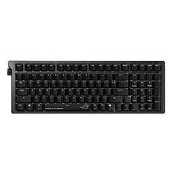 ホットスワップ対応のROG NX V2メカニカルスイッチ、サウスフェイシングPCB、トライモード接続、ROG SpeedNovaワイヤレステクノロジー、ガスケットマウント構造＆ダンピングレイヤー、3段階の角度調整、耐久性に優れたROGダブルショットABSキーキャップ、MacOS対応カスタムゲーミングキーボード■フルカスタマイズ設計自作ユーザーに最適なアップグレードしやすい設計で、ポジショニングプレートやダンピングフォームなどの内部パーツを簡単に交換でき、自分好みにカスタマイズ可能■独自のライティング設計両サイドに配置されたライトバーと半透明のPCポジショニングプレートでキーボード全体をライトアップ■ホットスワップ対応のROG NX V2メカニカルスイッチ幅広い形状のキーキャップに対応し、静かな打鍵音と心地よい打鍵感を実現■サウスフェイシングPCBキーキャップの互換性に配慮した設計で、カスタムキーキャップと高度なライティング効果によるパーソナライズされたセットアップを実現■ガスケットマウントとダンピングレイヤーシリコン層が振動やキーの打鍵音を吸収し、優れた音響と柔らかな打鍵感を実現■直感的な操作ノブメディアの再生、音量調整、キーボードの照明を調整■トライモード接続Bluetooth接続（最大3台まで同時接続可能）、ROG SpeedNovaワイヤレステクノロジーによる2.4GHz接続、有線USB接続が可能■人間工学に基づいた設計高さの異なる2つのキーボードスタンドにより、傾きを3段階に調整可能■macOS対応WindowsモードとMacOSモードを簡単に切り替え■ROGデザインのユニークなキーキャップROGのロゴが入った半透明のキーキャップが3つ付属しており、カスタマイズをさらに楽しめるサイズ(H×W×D)mmH39xW398xD134mm本体重量1125g（ケーブル除く）接続方法有線・ワイヤレスキー配列英語配列キータイプメカニカルラピッドトリガー対応ラピッドトリガー非対応キー軸その他テンキーテンキーあり対応OSmacOS 10.11以降Windows 11インターフェースBluetooth・USB折りたたみ機能折りたたみ機能なし防水機能防水機能なしホットスワップ対応ホットスワップ対応付属品1 x 2 in 1 ROG Keycap and switch puller 3 x ROG-themed translucent keycaps1 x Ctrl keycap1 x USB extender1 x Torx Wrench1 x USB-A to USB-C Cable1 x ROG sticker1 x quick start guide1 x warranty booklet仕様1［キースイッチ］ROG NX V2 Mechanical Switch［インターフェイス］　USB 2.0 (TypeC to TypeA)　Bluetooth 5.1　RF 2.4GHz［サイズ (Full/TKL)］96％［ライティング］RGB Per keys［AURA Sync］〇［アンチゴースティング］N Key Rollover［マクロキー］All Keys Programmable［USBレポートレート(有線)］1000 Hz［ソフトウェア］Gear Link［Keycap］ABS doubleshotホットスワップ対応のROG NX V2メカニカルスイッチ、サウスフェイシングPCB、トライモード接続、ROG SpeedNovaワイヤレステクノロジー、ガスケットマウント構造＆ダンピングレイヤー、3段階の角度調整、耐久性に優れたROGダブルショットABSキーキャップ、MacOS対応カスタムゲーミングキーボード