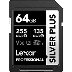 LEXAR Lexar SDXCカード Professional SILVER PLUSシリーズ V30 UHS-I U3 読出速度 最大255MB/s LSDSIPL064G-BNNPJ ［64GB］ LSDSIPL064G-BNNPJ